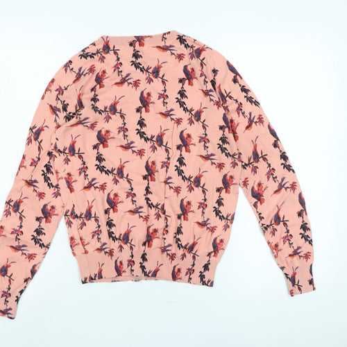 Oasis Womens Multicoloured Crew Neck Floral Cotton Pullover Jumper Size S - Logo