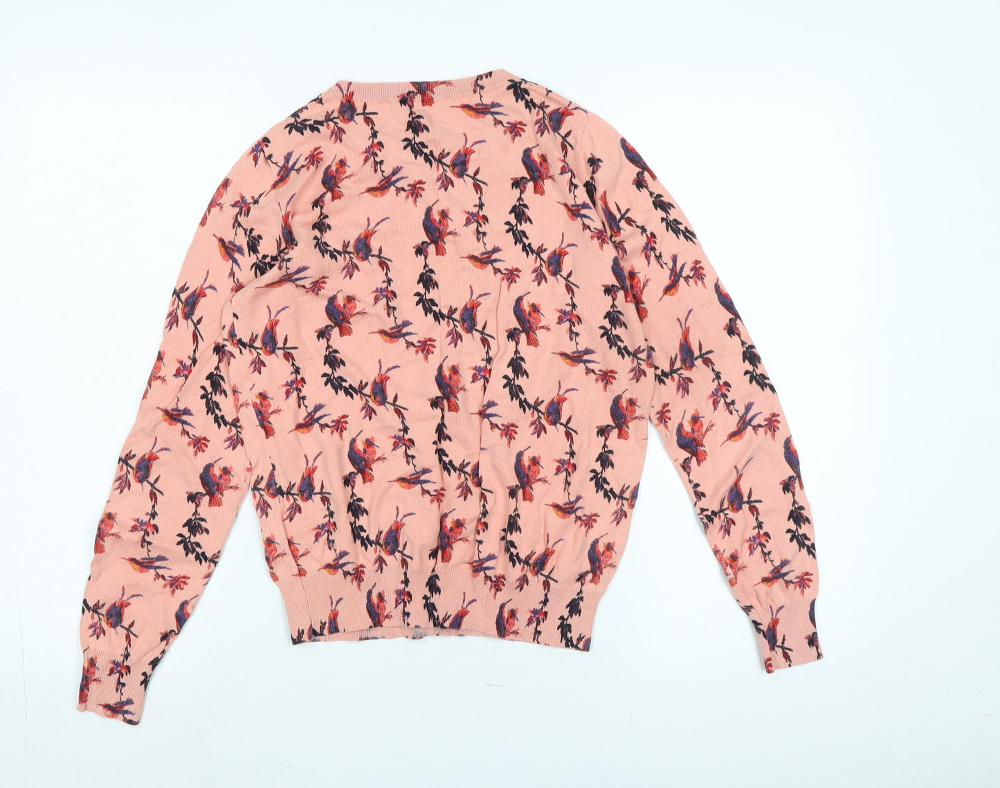 Oasis Womens Multicoloured Crew Neck Floral Cotton Pullover Jumper Size S - Logo