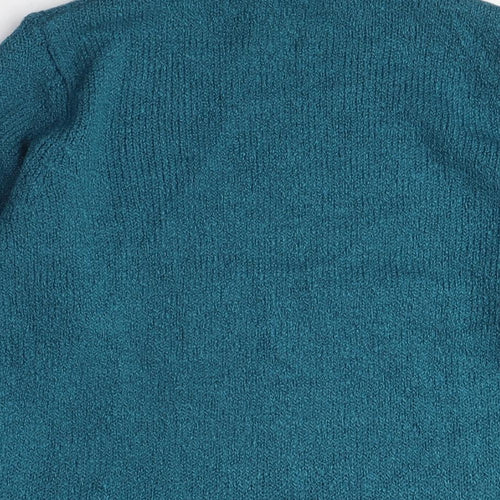 Bonmarché Womens Blue Mock Neck Acrylic Pullover Jumper Size M