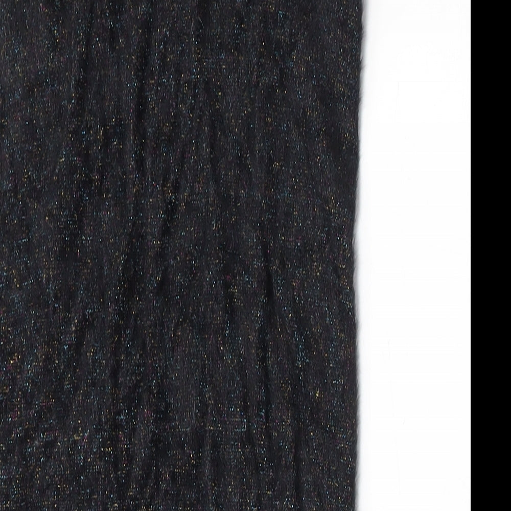 Zara Womens Black Nylon Bandage Skirt Size S - Rainbow Sparkles, Elasticated waist