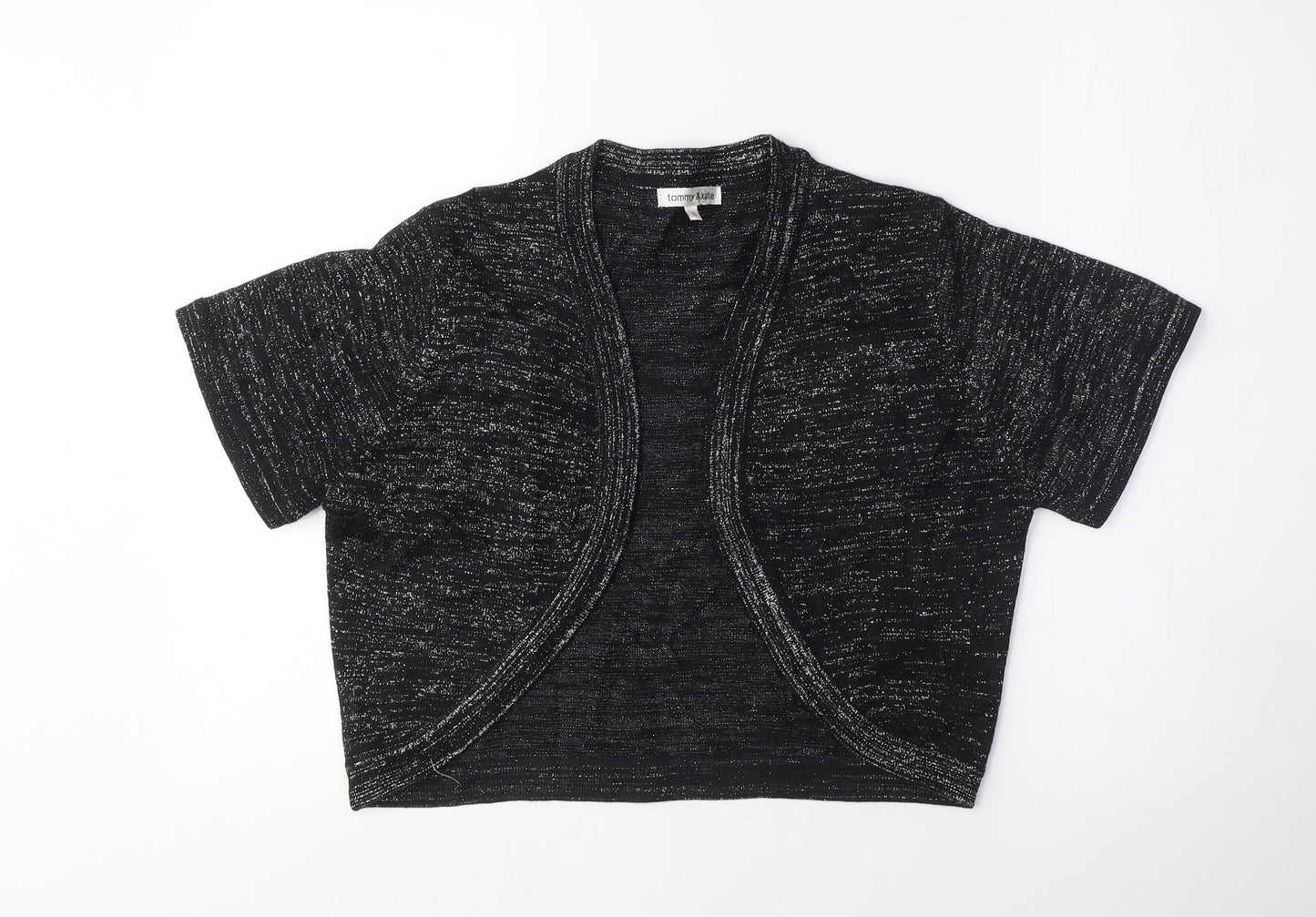 Tommy & Kate Womens Black Crew Neck Acrylic Shrug Jumper Size 16 - Sparkle