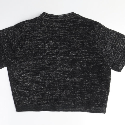 Tommy & Kate Womens Black Crew Neck Acrylic Shrug Jumper Size 16 - Sparkle