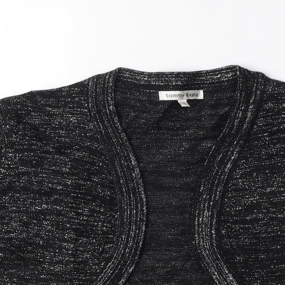 Tommy & Kate Womens Black Crew Neck Acrylic Shrug Jumper Size 16 - Sparkle