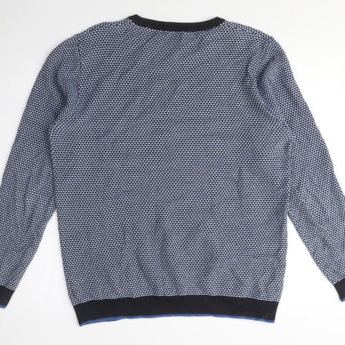 NEXT Mens Blue Crew Neck Cotton Pullover Jumper Size M Long Sleeve