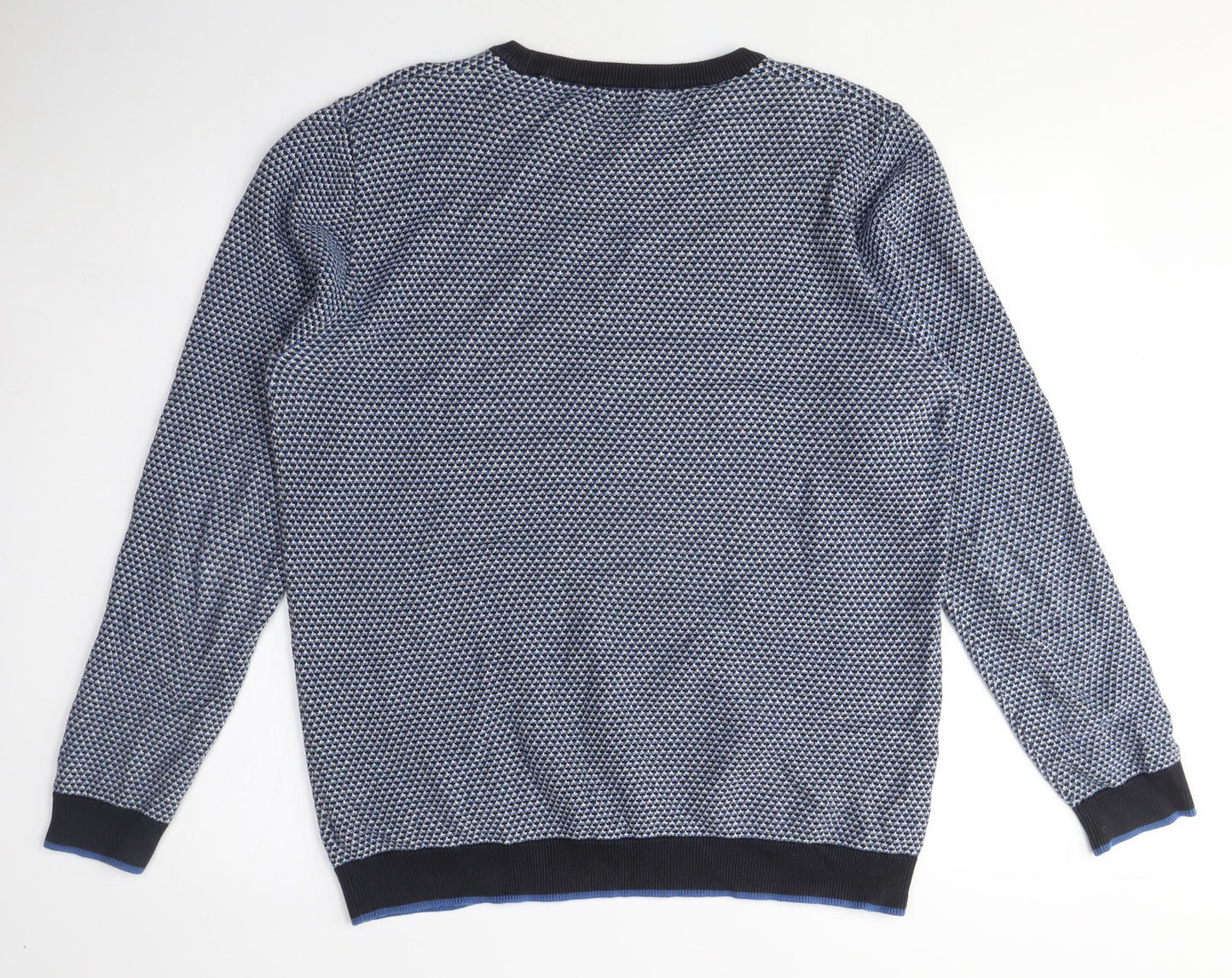 NEXT Mens Blue Crew Neck Cotton Pullover Jumper Size M Long Sleeve