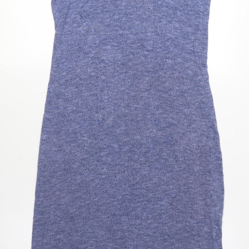 Miss Fiori Womens Blue Acrylic Bodycon Size 14 Scoop Neck