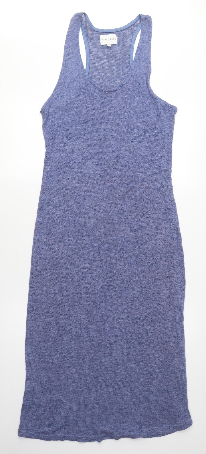 Miss Fiori Womens Blue Acrylic Bodycon Size 14 Scoop Neck