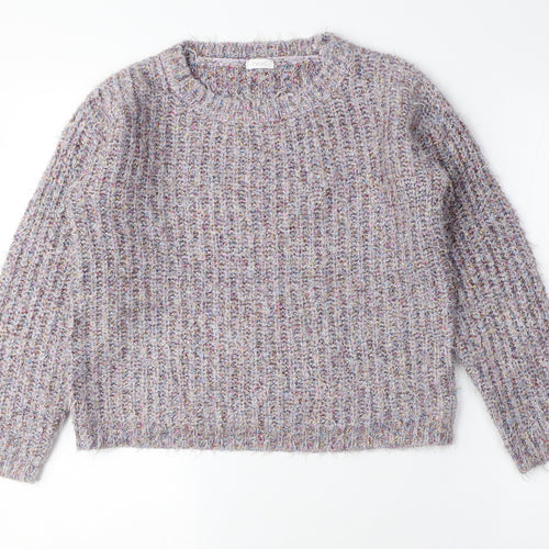 NEXT Girls Pink Crew Neck Nylon Pullover Jumper Size 11 Years - Sparkle