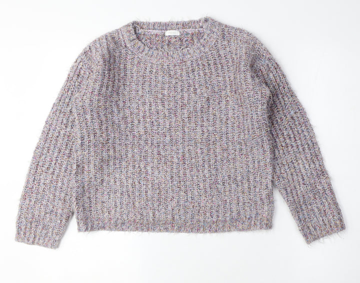 NEXT Girls Pink Crew Neck Nylon Pullover Jumper Size 11 Years - Sparkle