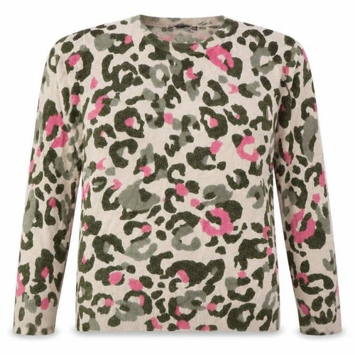 Marks and Spencer Womens Multicoloured Crew Neck Animal Print Acrylic Pullover Jumper Size 14