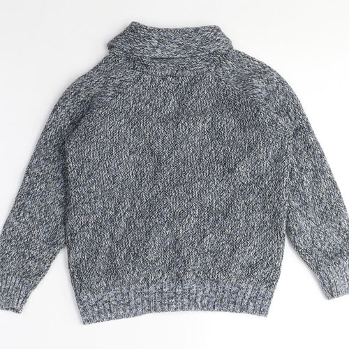 Autograph Boys Blue V-Neck Cotton Cardigan Jumper Size 6-7 Years Zip