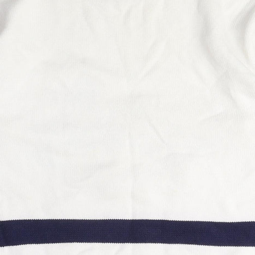 Commedeux Artistes Womens White Crew Neck Cotton Pullover Jumper Size M - Boat, Vintage