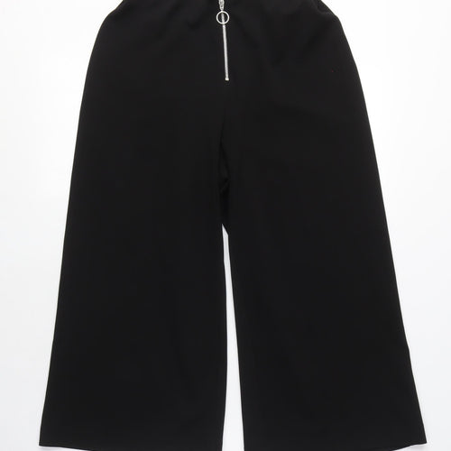 New Look Womens Black Polyester Capri Trousers Size 8 L20 in Regular Zip