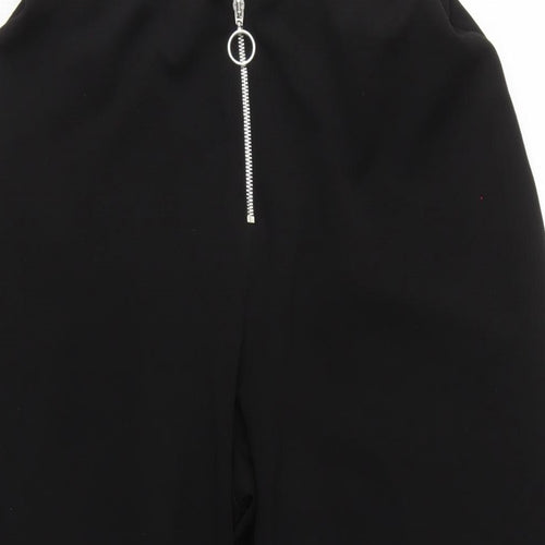 New Look Womens Black Polyester Capri Trousers Size 8 L20 in Regular Zip