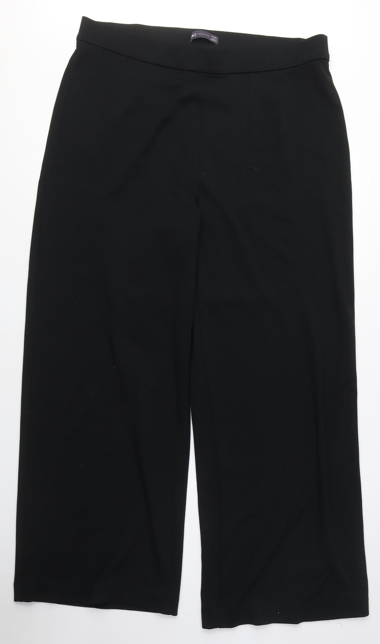 Marks and Spencer Womens Black Polyester Carrot Trousers Size 18 L29 in Regular - Elasticated Waist