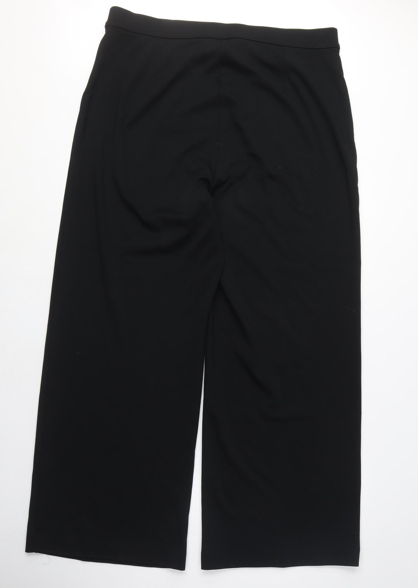 Marks and Spencer Womens Black Polyester Carrot Trousers Size 18 L29 in Regular - Elasticated Waist