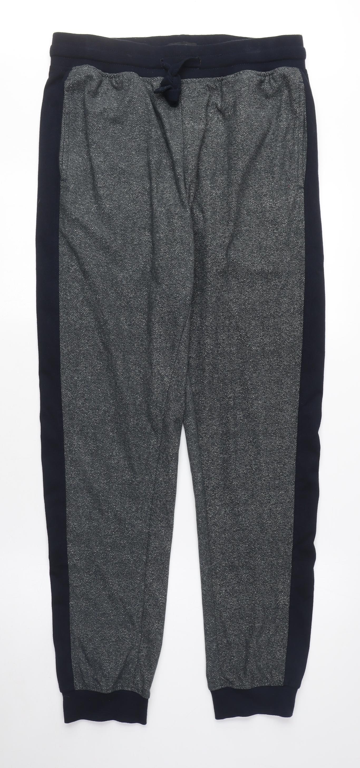 NEXT Womens Grey Polyester Jogger Trousers Size M L31 in Regular Tie - Elasticated Waist