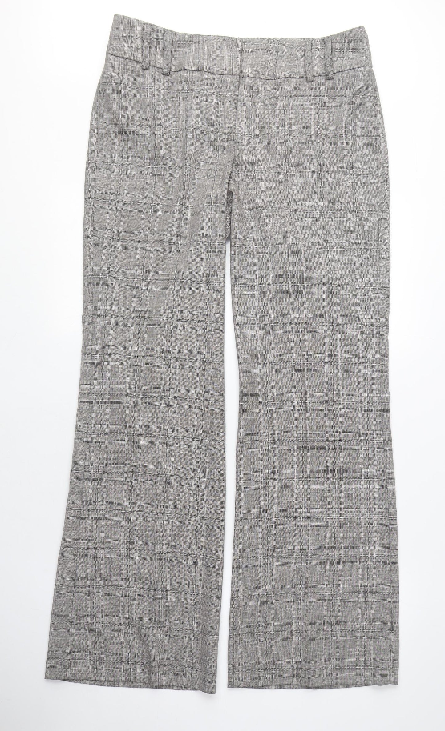 NEXT Womens Grey Polyester Trousers Size 12 L31 in Regular Zip