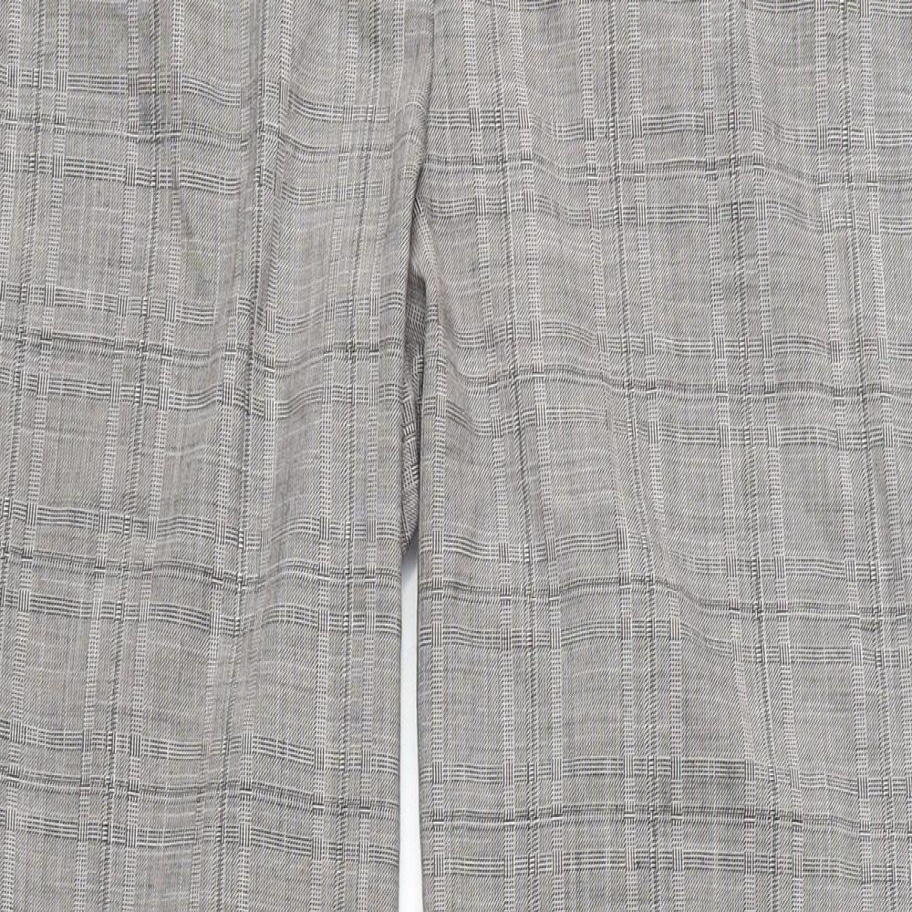 NEXT Womens Grey Polyester Trousers Size 12 L31 in Regular Zip