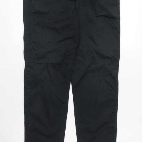 Marks and Spencer Womens Black Cotton Cargo Trousers Size 10 L30 in Regular Zip