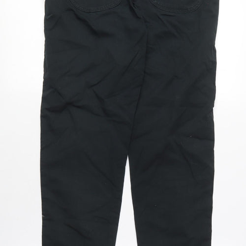 Marks and Spencer Womens Black Cotton Cargo Trousers Size 10 L30 in Regular Zip