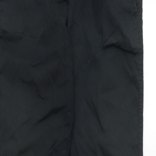 Marks and Spencer Womens Black Cotton Cargo Trousers Size 10 L30 in Regular Zip