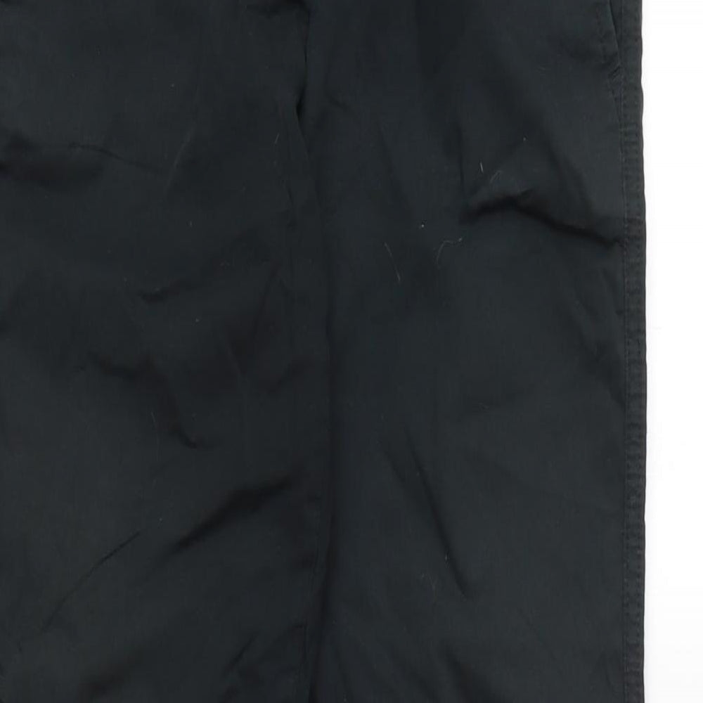 Marks and Spencer Womens Black Cotton Cargo Trousers Size 10 L30 in Regular Zip