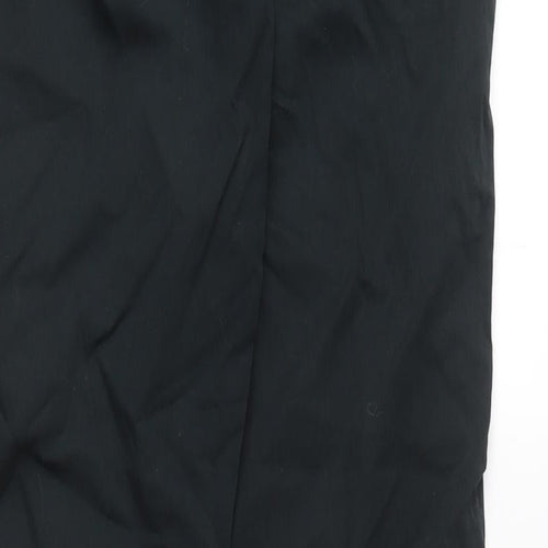 Marks and Spencer Womens Black Cotton Cargo Trousers Size 10 L30 in Regular Zip