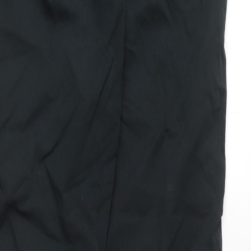 Marks and Spencer Womens Black Cotton Cargo Trousers Size 10 L30 in Regular Zip