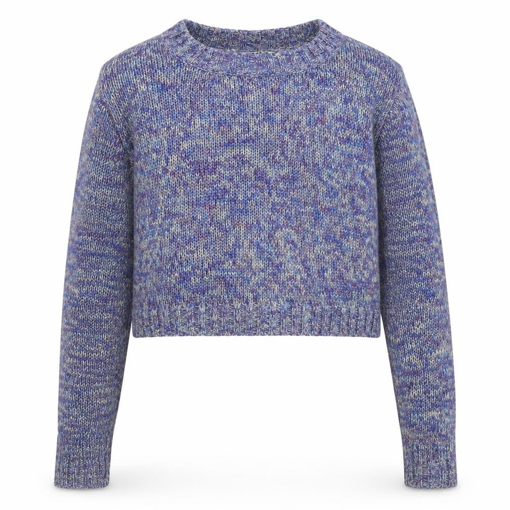 New Look Girls Blue Crew Neck Acrylic Pullover Jumper Size 12-13 Years - Cropped