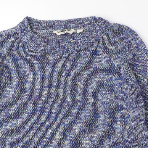 New Look Girls Blue Crew Neck Acrylic Pullover Jumper Size 12-13 Years - Cropped