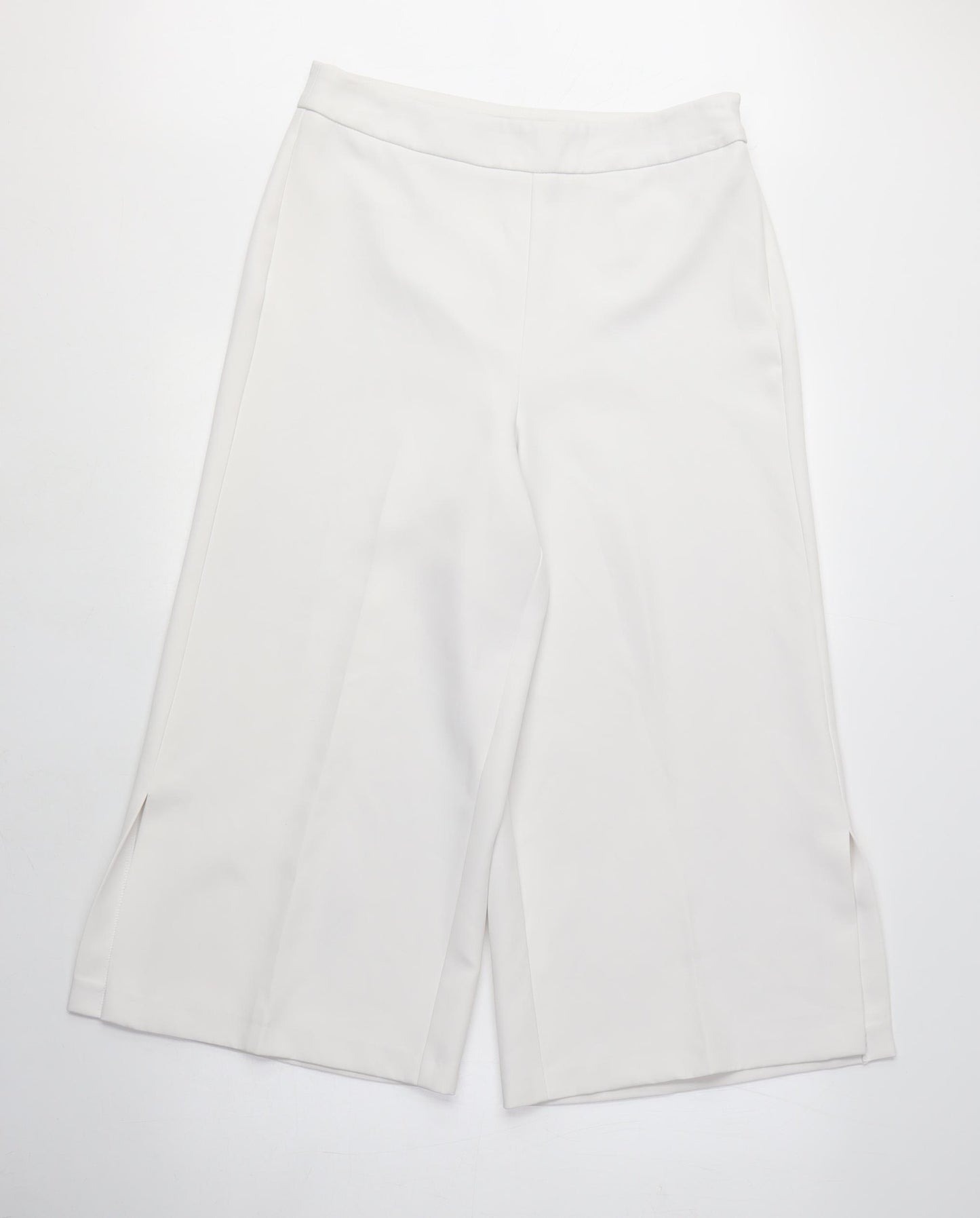 New Look Womens White Cotton Capri Trousers Size 10 L21 in Regular Zip - 3/4 length