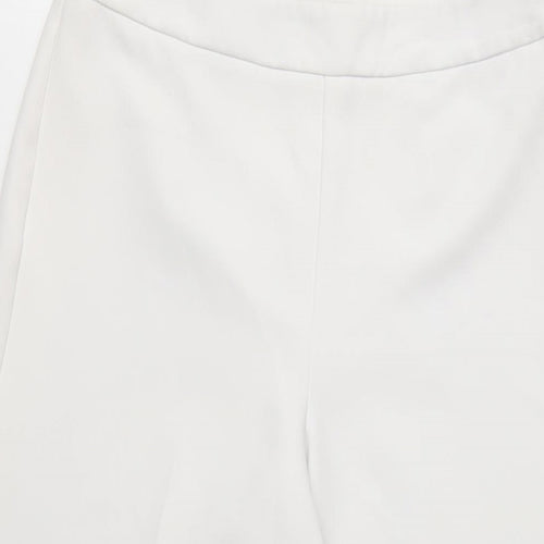 New Look Womens White Cotton Capri Trousers Size 10 L21 in Regular Zip - 3/4 length