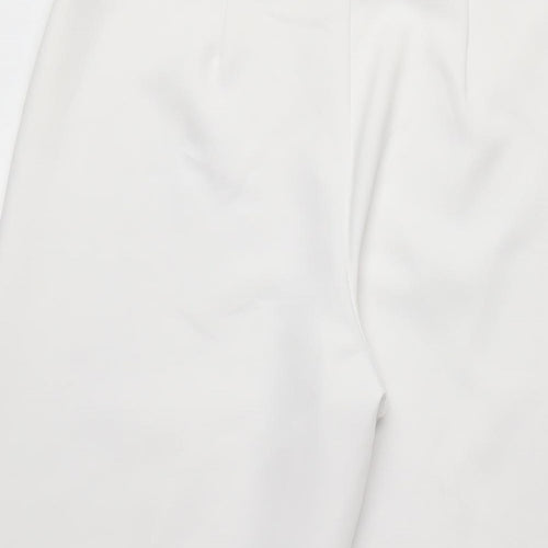 New Look Womens White Cotton Capri Trousers Size 10 L21 in Regular Zip - 3/4 length