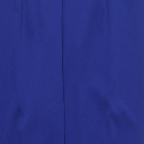 Edit Womens Blue Polyester Carrot Trousers Size 20 L29 in Regular - Elasticated Waist
