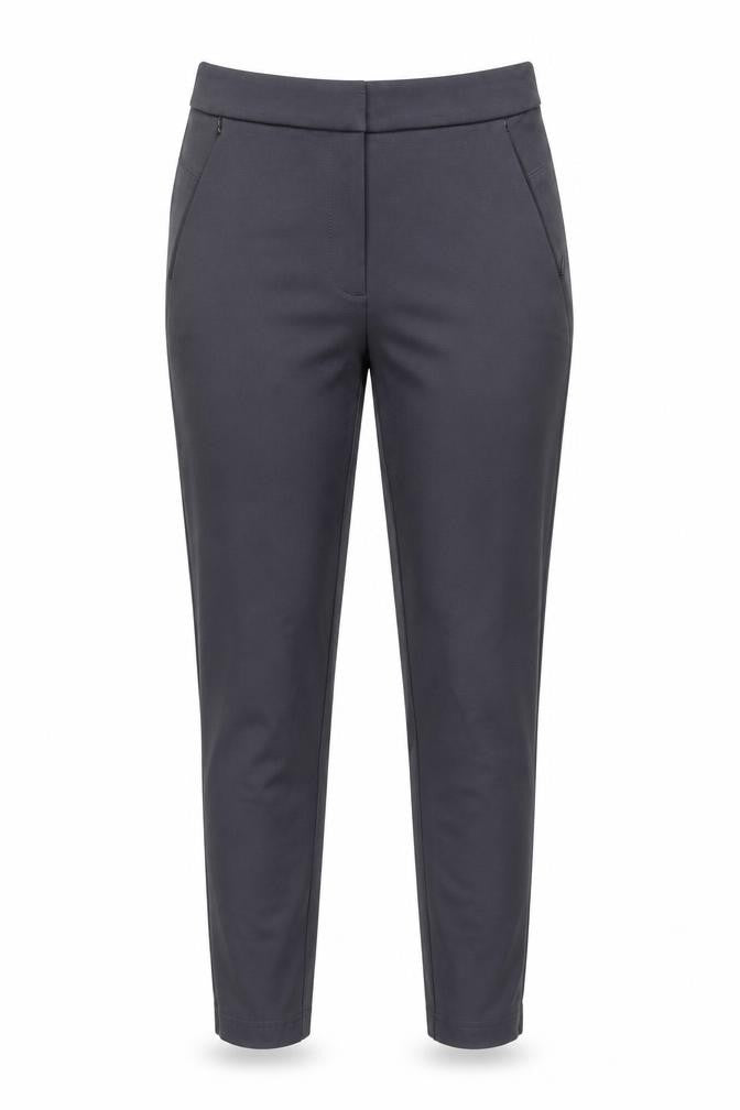 Marks and Spencer Womens Grey Polyamide Carrot Trousers Size 8 L27 in Regular Zip - Zip Leg