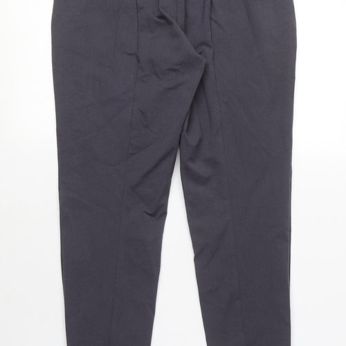 Marks and Spencer Womens Grey Polyamide Carrot Trousers Size 8 L27 in Regular Zip - Zip Leg