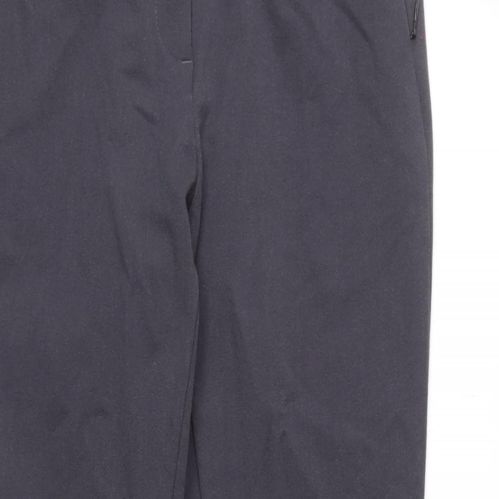 Marks and Spencer Womens Grey Polyamide Carrot Trousers Size 8 L27 in Regular Zip - Zip Leg