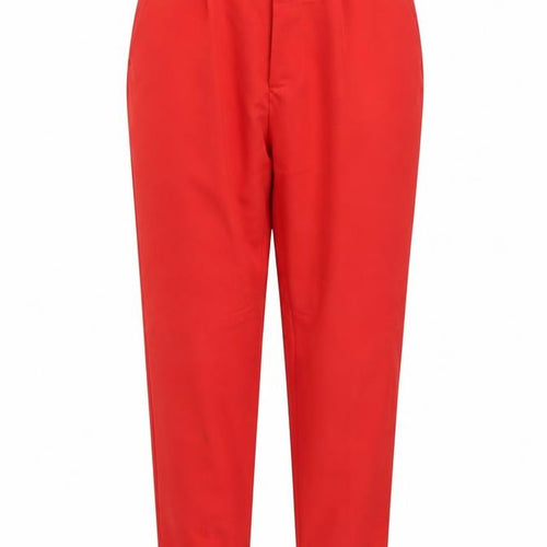 Bershka Womens Red Polyester Carrot Trousers Size S L25 in Regular Zip - Cropped
