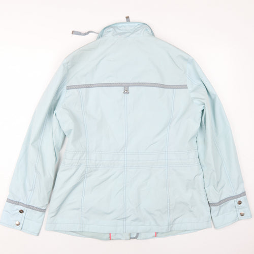 Conceptk Womens Blue Rain Coat Coat Size 12 Zip