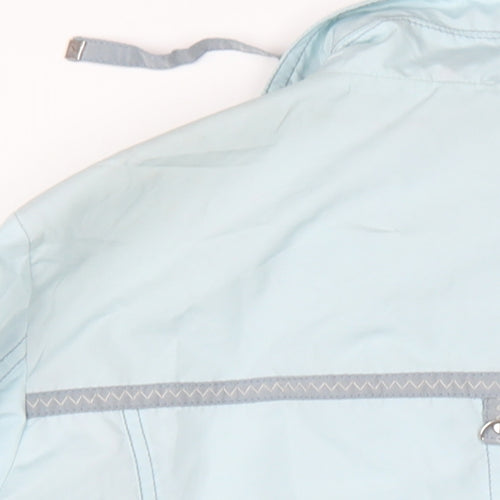 Conceptk Womens Blue Rain Coat Coat Size 12 Zip