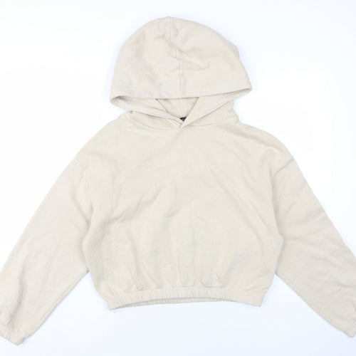 Zara Womens Beige Cotton Pullover Hoodie Size L Pullover