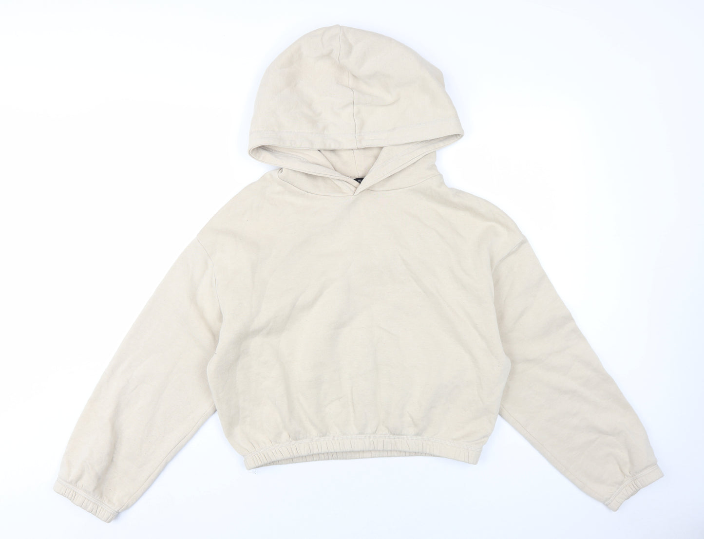 Zara Womens Beige Cotton Pullover Hoodie Size L Pullover