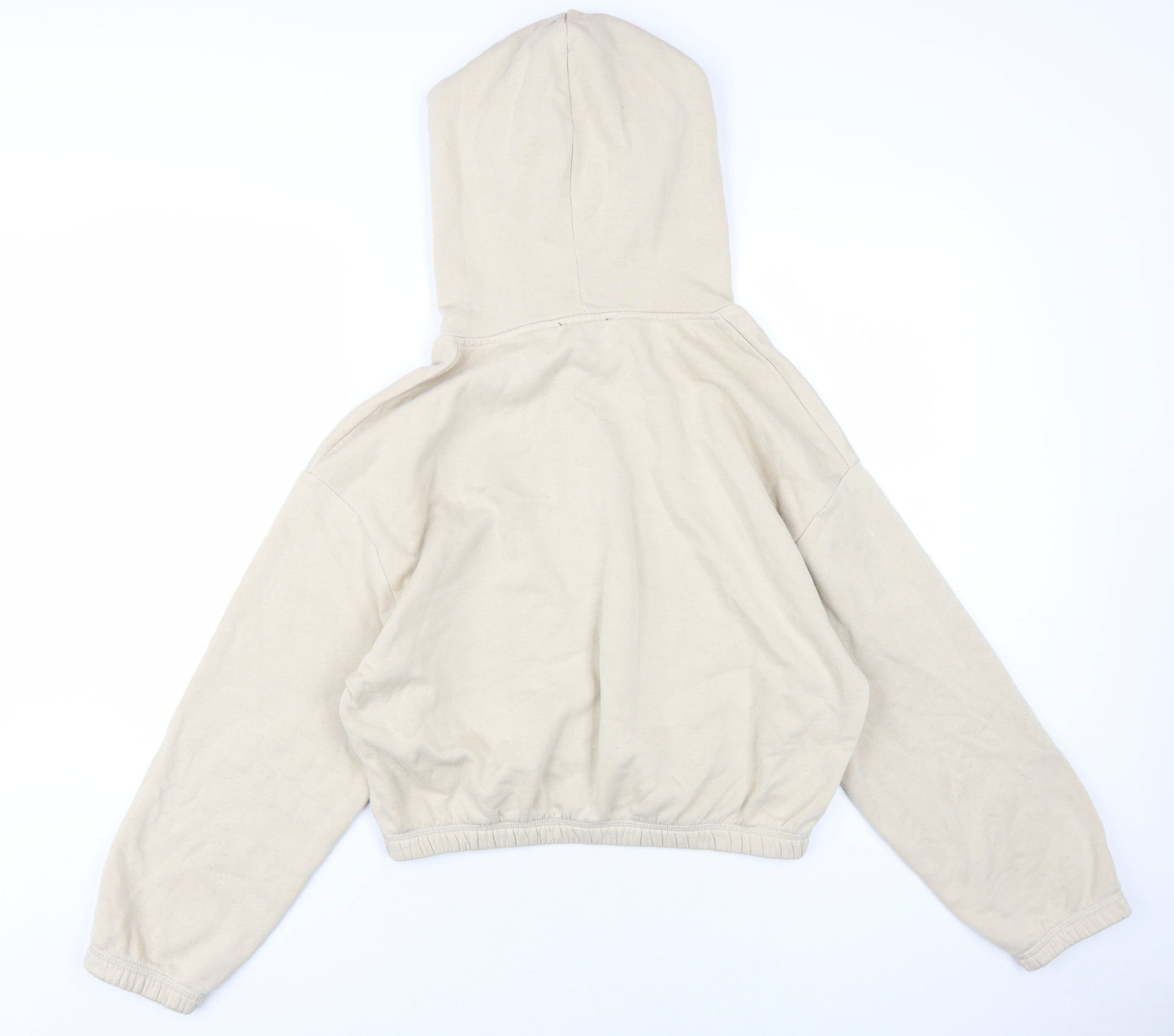 Zara Womens Beige Cotton Pullover Hoodie Size L Pullover