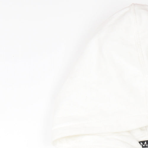 Boohoo Mens White Cotton Full Zip Hoodie Size M