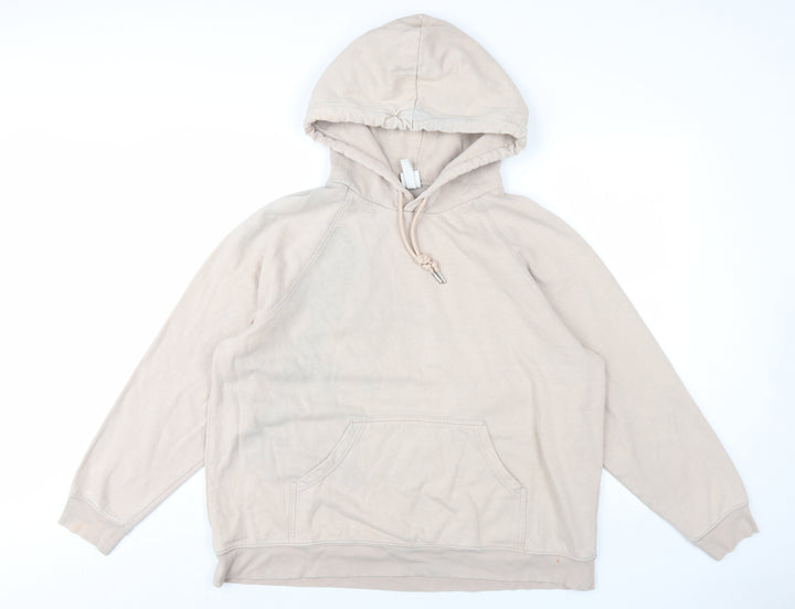 H&M Womens Beige Cotton Pullover Hoodie Size XL Pullover