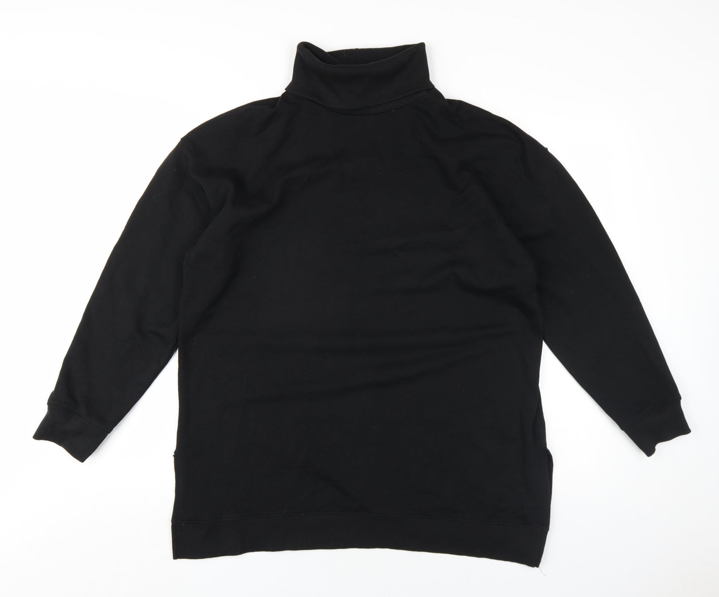 New Look Womens Black Cotton Pullover Sweatshirt Size L Pullover