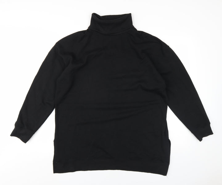 New Look Womens Black Cotton Pullover Sweatshirt Size L Pullover