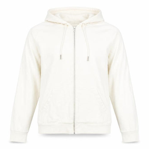 H&M Womens Ivory Cotton Full Zip Hoodie Size M Zip