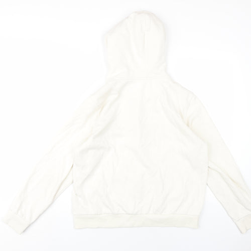 H&M Womens Ivory Cotton Full Zip Hoodie Size M Zip